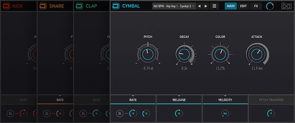 UVI「Drum Designer」各サウンドの個別コンポーネントを外科的に変更可能にし、タイト・ハードヒッティング・キット制作・トラック・マッチング・バリエーション即座作成・ワイルド新テクスチャー・デザインを絶対的コントロールで実現するドラム作成ツール|DTMプラグインセール