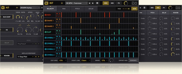 UVI「Drum Designer」各サウンドの個別コンポーネントを外科的に変更可能にし、タイト・ハードヒッティング・キット制作・トラック・マッチング・バリエーション即座作成・ワイルド新テクスチャー・デザインを絶対的コントロールで実現するドラム作成ツール|DTMプラグインセール