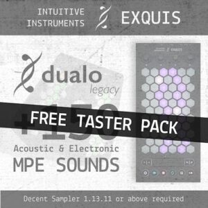 Intuitive Instruments「Exquis – Dualo Legacy (Taster Pack)」MPEの可能性を無料で体験!アコースティックからエレクトロニックまで幅広く収録されたMPE対応サンプル音源|DTMプラグインセール