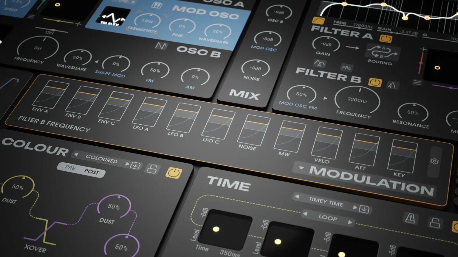 GForce Software「MAP」ヴィンテージの魂と現代の革新が交差する場所!3つのユニークなオシレーター、デュアルフィルター、そして有機的なモジュレーションで未踏の音世界を切り拓くシンセサイザー|DTMプラグインセール