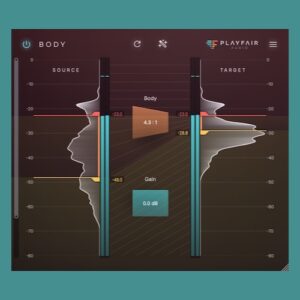 Playfair Audio「BODY」ボーカル・ドラム・バスすべての音が一段と“前に出る”!たった1つのノブを回すだけで、ミックスに“重み”と“存在感”を加えるダイナミクスプラグイン|DTMプラグインセール