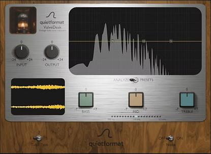 quietformat「ValveDesk」音が生まれ変わる瞬間を体感できる!3種のヴィンテージチューブと音楽的EQを搭載した、CPU負荷ゼロでアナログサウンドを自在に操るチューブプラグイン|DTMプラグインセール