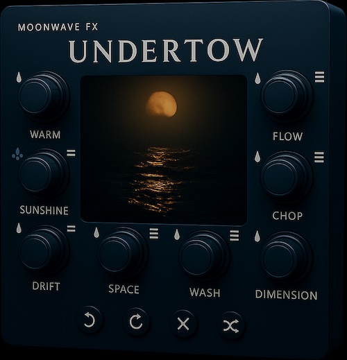 Moonwave Fx「UNDERTOW LoFi Multi-Effect Module」クリックするだけで新しいLoFiサウンドが無限に生まれる!ドラムもボーカルも幻想的に変わるLoFi系マルチエフェクト|DTMプラグインセール