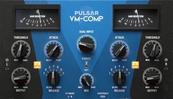 Pulsar Audio「VM-COMP」ハードウェアと客観的に同一のサウンドを実現！独自の『トポロジー・プリザベーション・テクノロジー』で、高価で統合が困難な伝説的真空管コンプレッサーを完全再現した究極のグルーコンプレッサー｜DTMプラグインセール