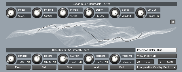 Ocean Swift Synthesis「Wavetable Tester」ウェーブテーブルのモーフィングや挙動を即確認!サウンドデザインの作業効率を劇的に変える、Kontakt対応で直感的に使える無料ツール|DTMプラグインセール