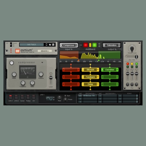 Reason Studios「Osmium Distortion Matrix」微細なテープサチュレーションからスピーカーを溶かすノイズまで!9つの自由にルーティング可能なエフェクトスロット、3つの周波数帯域、無限のエフェクトコンビネーションが生むモジュラー・ディストーション・マトリックス|DTMプラグインセール