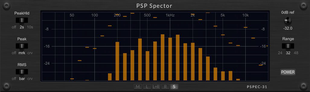 PSP Audioware「PSP Spector」音の問題を視覚で即チェック&調整できる、プロ仕様の31バンドスペクトラムアナライザー|DTMプラグインセール