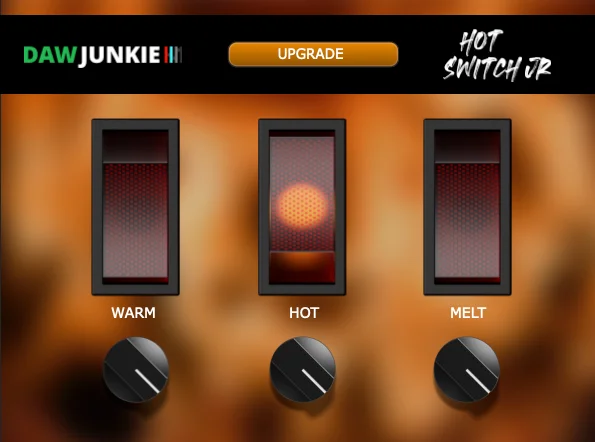 DAWJunkie「Hot Switch Jr」シンプルな操作性なのにしっかり音が変わる!ベースやドラムトラックに厚みと歪みをプラスできる無料ディストーション|DTMプラグインセール