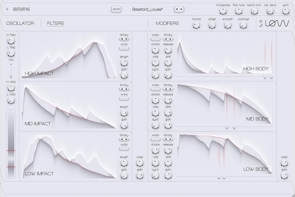 BEATSURFING「LØW」12本のフリーハンド・エンベロープで低域を彫刻する!手描きモジュレーションと多彩なベースエンジンで、クラシックからオリジナル、シルキーからグリッティ、アナログからデジタルまであらゆる低音を網羅するベース専用シンセ音源|DTMプラグインセール