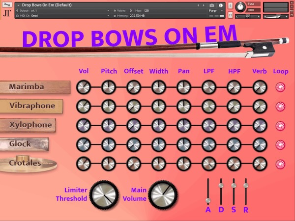 Justin Trieger「Drop Bows On Em」マリンバやヴィブラフォンを“弓”で奏でて得られる幽玄なサウンド！幻想的で不気味なアンビエントから、シンセライクなサウンドまで、打楽器を弓で鳴らす前代未聞の無料ライブラリ｜DTMプラグインセール