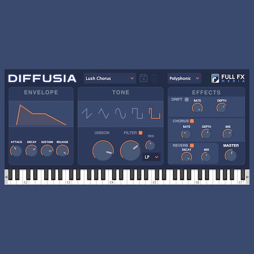 Full FX Media「Diffusia」静かに広がる重厚な音のレイヤー！ドローンサウンドの奥深さを誰でも手軽に再現できるシンセVST｜DTMプラグインセール