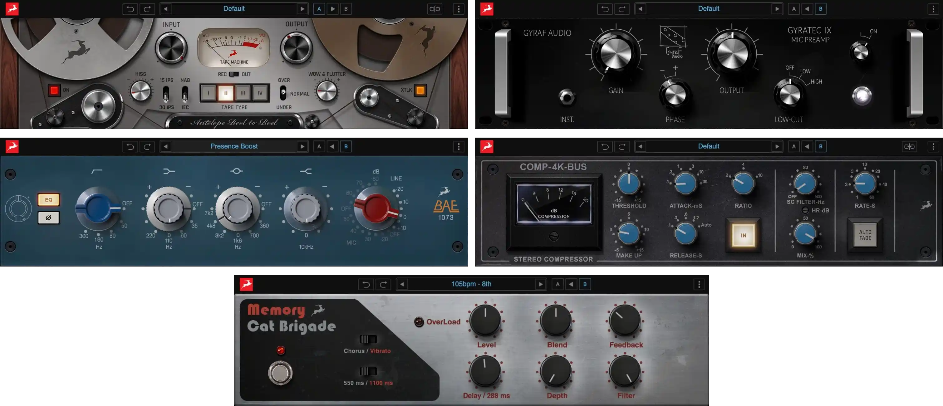 Antelope Audio「$49 Classic Analog Emulations Bundle」EQ・ディレイ・コンプレッサー・テープ・真空管プリアンプ…全てが詰まった、アナログの魅力をDAWで再現する5つの高精度プラグイン|DTMプラグインセール