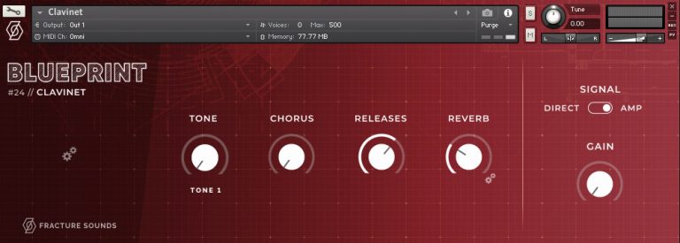 FRACTURE SOUNDS「Blueprint: Clavinet」ヴィンテージクラビネットの質感とグルーヴをここまでリアルに再現!5種のトーンプリセット、DI/AMP切替、リバーブ、コーラスなど多彩な機能で自由自在な音作りが可能なクラビネット音源|DTMプラグインセール