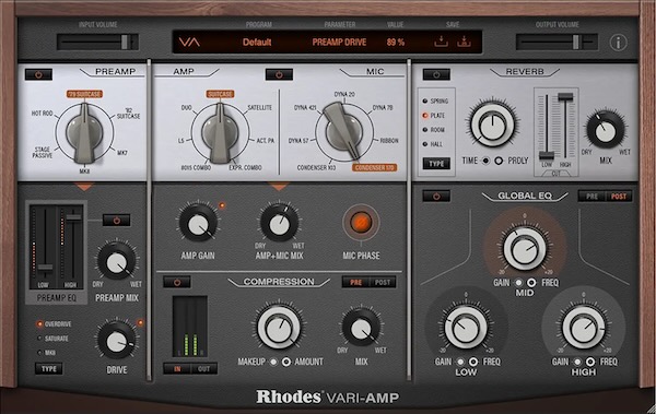 Rhodes「Vari-Amp」6つの象徴的Rhodesプリアンプ、8つのクラシック&モダンアンプ、8つのマイクを組み合わせ、温かみ、ソウル、本物のアナログカラーを注入する初のキャラクタープラグイン|DTMプラグインセール