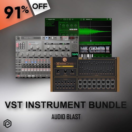 Audio Blast「VST Instruments Bundle」テクノ・トランス・アシッド・ハウスまで幅広く対応！音楽制作がもっと早く、もっと楽しくなる、プロ仕様の音源と高品質プリセットを一挙収録した多機能バンドル｜DTMプラグインセール