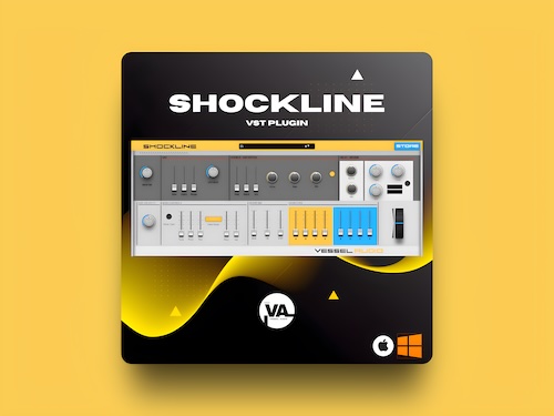 Vessel Audio「Shockline VST Lite — Free Edition」サイン波・三角波・ソウ波の3つを自由に重ねて音作りが可能！15種類の高音質プリセットと波形ブレンド、マルチエフェクトを搭載した即戦力シンセプラグイン｜DTMプラグインセール