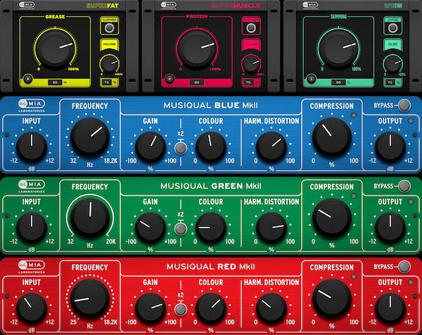 MIA Laboratories「Musiqual Super Bundle」EQ・倍音・コンプレッションが一体化！トラックに温かさと存在感を加える革新的プラグインセット｜DTMプラグインセール