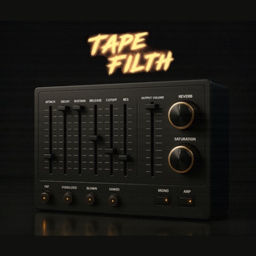 Dylan Mixer「Tape Filth - Free Cassette Synth Library for Kontakt 8」カセットの揺らぎとザラつきがたまらない！ノスタルジックで荒れたカセット質感が魅力のローファイ系シンセ音源｜DTMプラグインセール