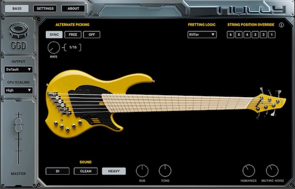 GGD「The Nolly Bass Library」パーカッシブなアタック、リッチで歪んだミッドレンジ、マッシブな低域で有名なNollyのトーンを自宅で実現する、宅録・打ち込みに最適なベース音源|DTMプラグインセール