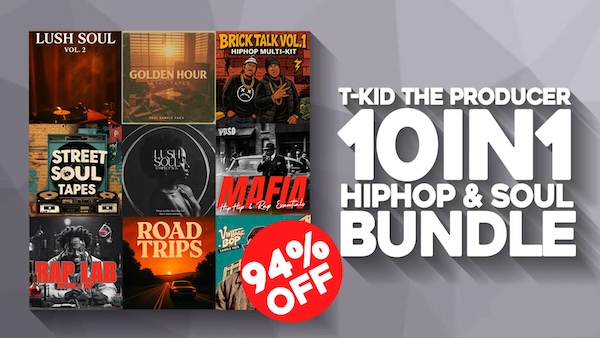 T-KID The Producer「10 In 1 HipHop & Soul Bundle」ヒップホップ・ソウル・ローファイ・ネオソウルのすべてのビートが一瞬でプロの仕上がりに！ループ・ステム・MIDIが一気に手に入る万能バンドル｜DTMプラグインセール