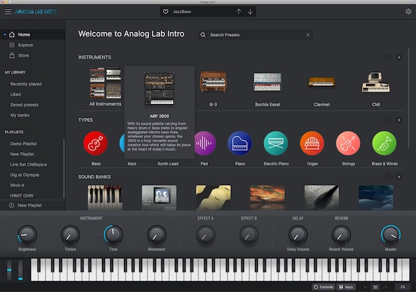 Arturia「Analog Lab Intro」500音色・28種類の往年シンセを直感操作で操れる！初心者からプロまで即戦力になるArturiaの万能プラグイン｜DTMプラグインセール