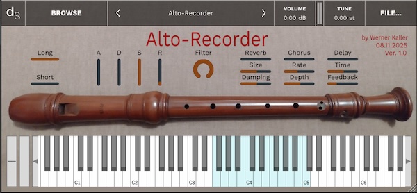 Werner K.「Alto-Recorder」プロ演奏者の自然な息づかいを収録！クラシックやアンビエントに最適な温かいサウンドのアルトリコーダー音源｜DTMプラグインセール