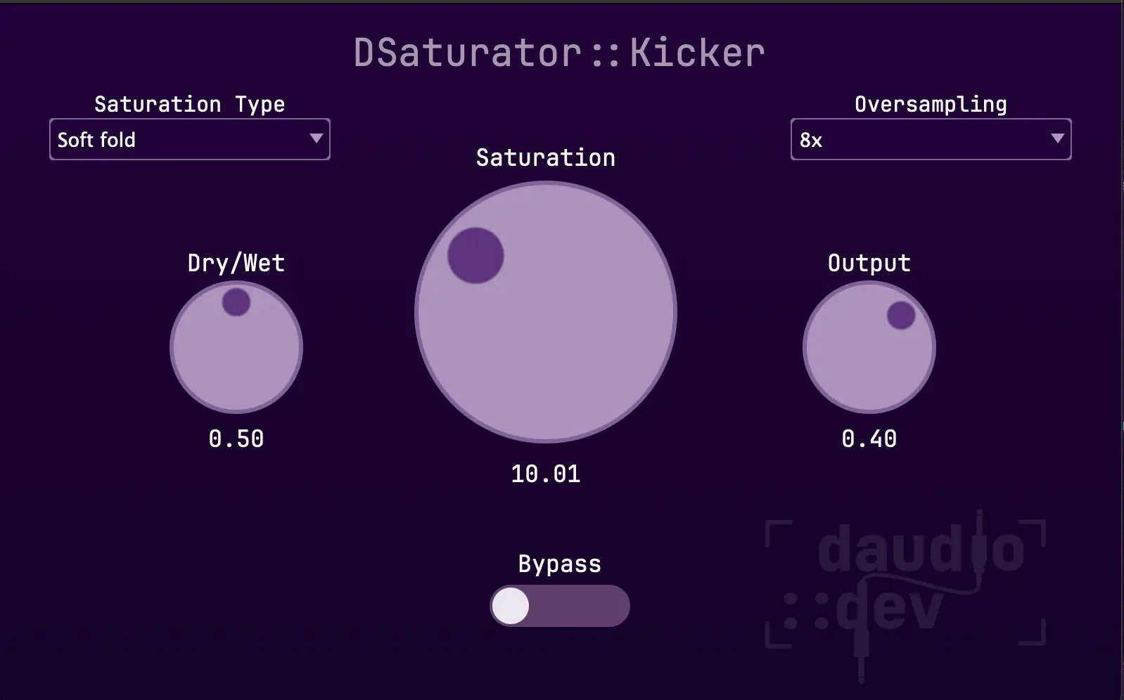daudio::dev「DSaturator」ミックスで音が埋もれる・立体感が足りないと感じたら試すべき！倍音・歪み・温かみを直感操作で付加できる高性能サチュレーションプラグイン｜DTMプラグインセール