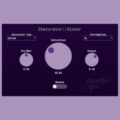 daudio::dev「DSaturator」ミックスで音が埋もれる・立体感が足りないと感じたら試すべき！倍音・歪み・温かみを直感操作で付加できる高性能サチュレーションプラグイン｜DTMプラグインセール
