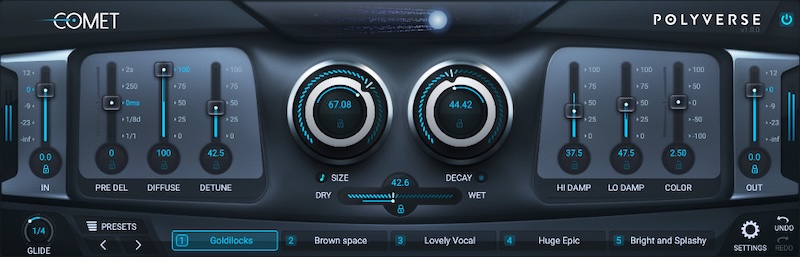 Polyverse「Comet」空間系エフェクトを超える音楽的リバーブ!滑らかに響きを変化させる革新的エフェクト|DTMプラグインセール