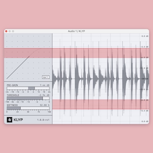 Voidstar Audio「KLYP」有料並みの高音質クリッピング処理とアンチエイリアス搭載！視覚的な操作で簡単にピーク処理ができるソフトクリッパー｜DTMプラグインセール