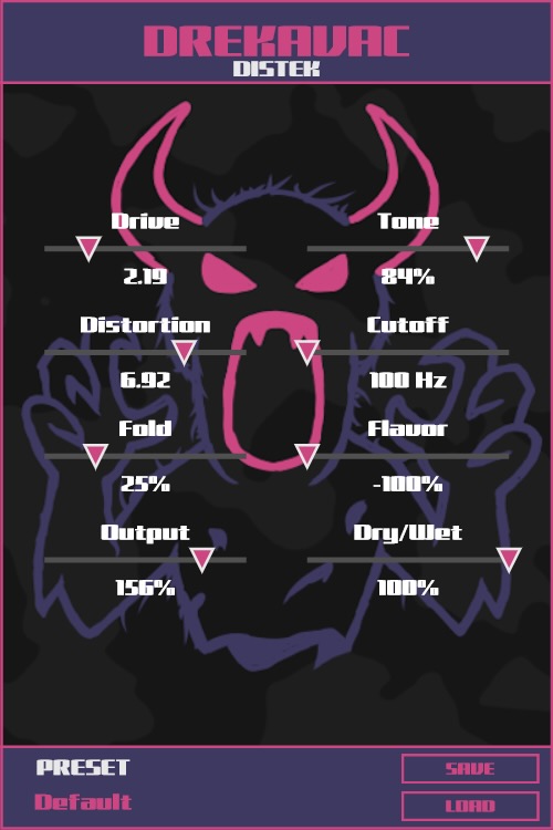 DISTEK「DREKAVAC」南スラブ神話の怪物が音になる!あなたのトラックに狂気と生命感を与える、無料とは思えない異質なディストーション|DTMプラグインセール