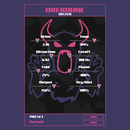 DISTEK「DREKAVAC」南スラブ神話の怪物が音になる！あなたのトラックに狂気と生命感を与える、無料とは思えない異質なディストーション｜DTMプラグインセール