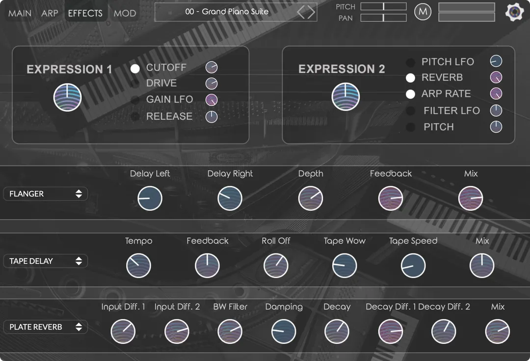 Nightfox Audio「Grand Piano Suite」13台のピアノから生まれた11種の音色とシンセ並みの自由な音作りで、あなたの楽曲に新たな表現力を！リアルと創造性を極めたハイブリッドピアノ音源｜DTMプラグインセール