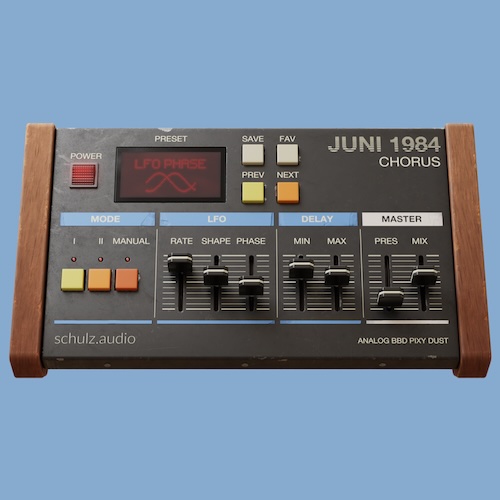 Schulz Audio「JUNI 1984 CHORUS」アナログコーラスの名機をDAWで再現！80年代アナログコーラスの温かさと奥行きを現代の音楽制作に再現する、JUNO風アナログコーラス｜DTMプラグインセール