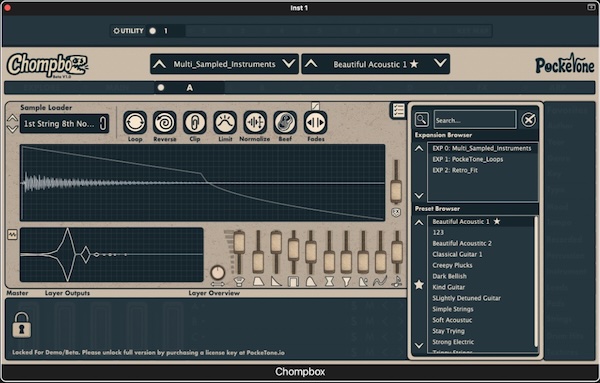 PockeTone「Chompbox」リアルな打感と生々しい音の質感を再現!ラウンドロビン、ピンポン再生、Beef Modeを搭載した、音が生きる感触重視型サンプラー|DTMプラグインセール