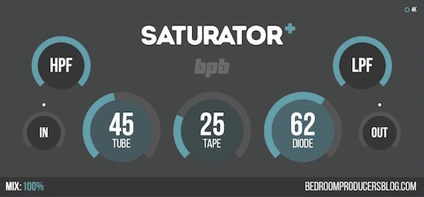Bedroom Producers Blog「BPB Saturator Plus」ラムもベースもシンセも一気にプロの音に！音にアナログ感・倍音・厚みを自然に加える、自然で上質なサチュレーション｜DTMプラグインセール