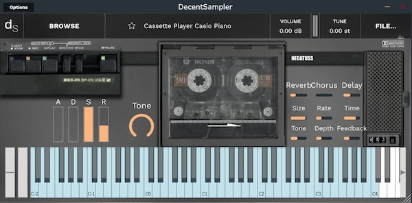 Necatuss「Cassette Player Casio Piano」ローファイDTMに最高の選択肢！カシオPT-100の懐かしいシンセピアノ音を再現した、温かくてチープな音が魅力の無料VST｜DTMプラグインセール