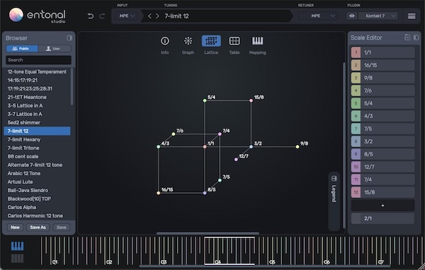 Node Audio「Entonal Studio」あなたの愛用シンセサイザーを微分音楽器に変える直感的なチューニング革命！放射状グラフと柔軟なキーボードマッピングで個々の音程を簡単に調律し、VST/AU音源をホスティング可能な次世代マイクロトーナル・プラグイン｜DTMプラグインセール