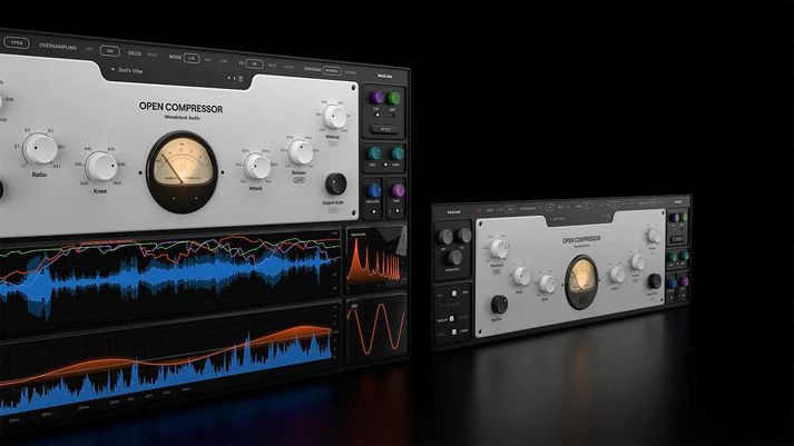 Woodstock Audio「Open Compressor」コンプレッサーの内部構造を完全に可視化し、ダイナミクス処理の技術を深く理解する！クリッピング、リミッティング、オートスレッショルドで99%の状況に対応する万能コンプレッサー｜DTMプラグインセール
