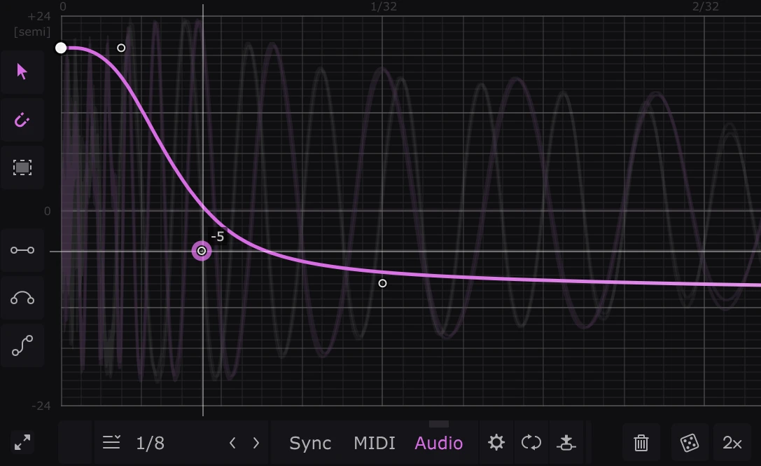 Cableguys「PitchShaper」描画可能なピッチシフターが生み出す動的なメロディと未来的FX!Complex、Vocals、Drums、Vintageの4つのアルゴリズムを搭載し、オクターブジャンプからフォルマント操作、マルチバンド処理まで自在に描き込める次世代ピッチシフト|DTMプラグインセール