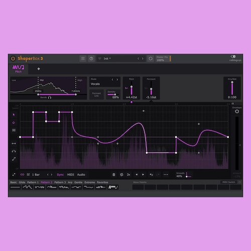 Cableguys「PitchShaper」描画可能なピッチシフターが生み出す動的なメロディと未来的FX！Complex、Vocals、Drums、Vintageの4つのアルゴリズムを搭載し、オクターブジャンプからフォルマント操作、マルチバンド処理まで自在に描き込める次世代ピッチシフト｜DTMプラグインセール