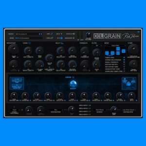 Rob Papen「DelGrain」グラニュラーとテープディレイの革新的融合が生む予測不可能なリズミック・テクスチャー！ディストーション、多彩なフィルター、独創的なコントロールを搭載し、音声を粒子状に分解・再構築する次世代ディレイプラグイン｜DTMプラグインセール