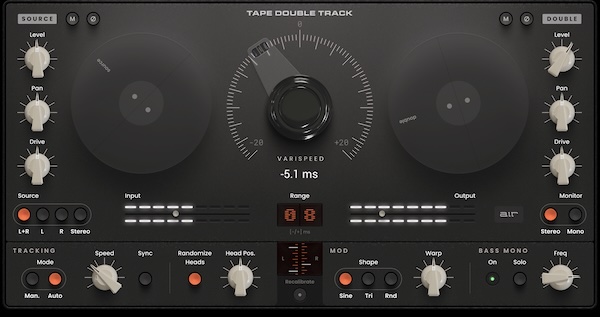 AIR Music Technology「Tape Double Track」1960年代のADT技術を完全再現!ボーカルや楽器に自然な厚みと立体感を加え、ミックスを一段上のプロ品質に変える最新テーププラグイン|DTMプラグインセール
