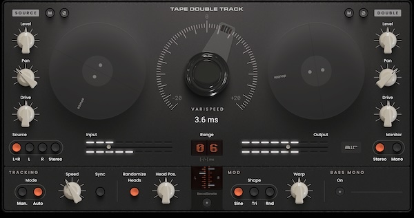 AIR Music Technology「Tape Double Track」1960年代のADT技術を完全再現!ボーカルや楽器に自然な厚みと立体感を加え、ミックスを一段上のプロ品質に変える最新テーププラグイン|DTMプラグインセール