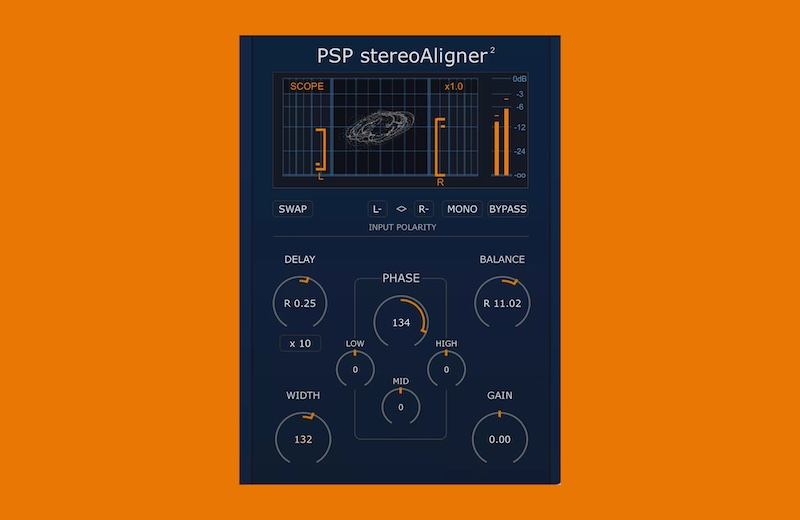 PSP Audioware「PSP StereoAligner2」あらゆるデュアルチャンネル録音のステレオイメージを補正・洗練させる！ステレオマイク録音、ミックス修復、クリエイティブなステレオシェイピングに最適な、完全なステレオイメージ構築ツールキット｜DTMプラグインセール