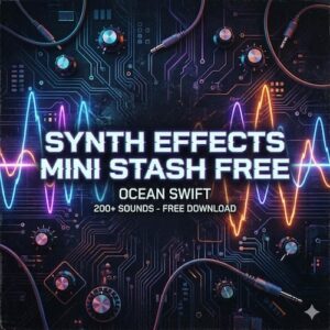 Ocean Swift Synthesis「Synth Effects Mini Stash」グリッチ、ザップ、ノイズ、ヒット音…YamahaやRoland、Eurorackなど名機から収録された即戦力のシンセFXが無料配布！DTMプラグインセール