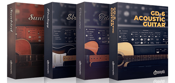 AcousticSamples「4-in-1 Guitar Bundle」4種類の名器を忠実にサンプリング！DTM初心者でもプロ級のギター伴奏が作れる、アコースティックもエレキも一気に揃った全方位型バーチャルギター音源｜DTMプラグインセール