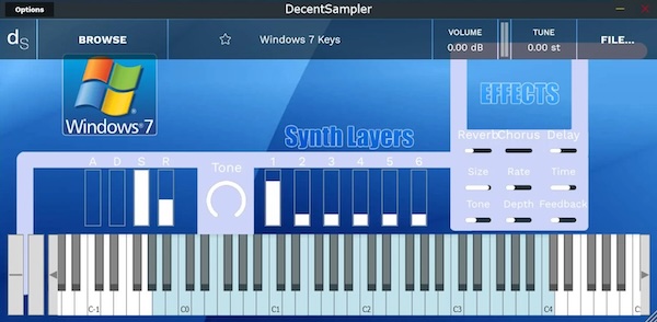 Necatuss「Windows 7 Keys」懐かしのWindows 7が奏でる、あの起動音やシステム音を楽器に変えたユニークすぎる無料音源|DTMプラグインセール