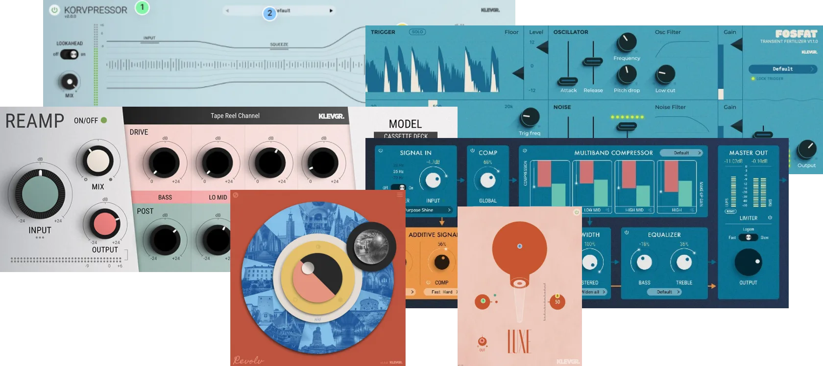 Klevgrand「Superhero Effects」6つの高性能エフェクトで音作りが完結!リバーブ・コンプレッサー・サチュレーション・仕上げ系まで揃った最強エフェクト集|DTMプラグインセール