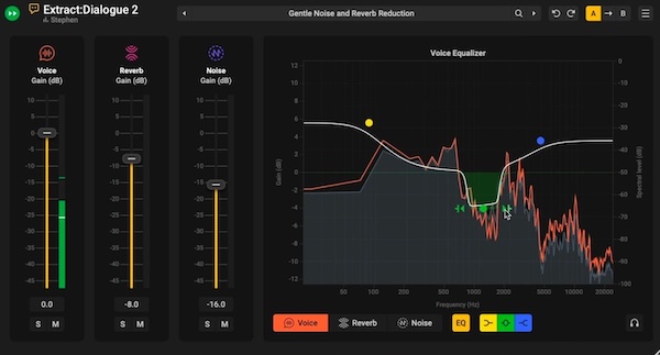 Acon Digital「Extract:Dialogue 2」バックグラウンドノイズとリバーブから瞬時にダイアログを分離!リバーブリダクション、チャンネル毎のEQ編集、トゥルーステレオ処理を追加し、最新世代AI×プロが求める精密コントロールを融合したAIノイズ除去ツール|DTMプラグインセール